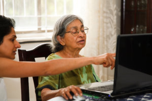 patient using computer